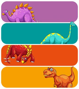 Banner şablon dev dinozorlar ile