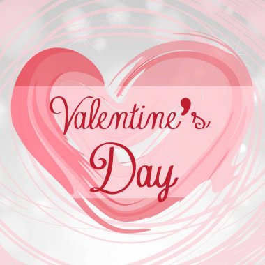 Velentine kartı şablonu ile pembe kalp