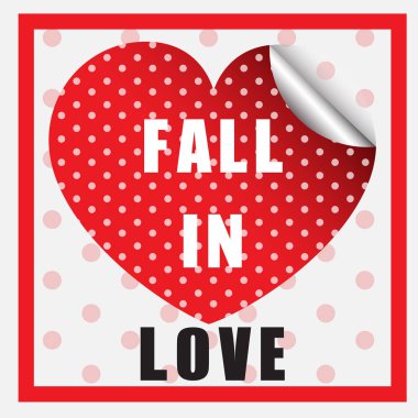 Velentine kartı şablonu polkadot kalp ile