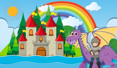 Knight ve ejderha kalede