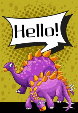Poster design with two stegosaurus clipart