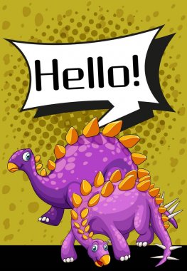 Poster design with two stegosaurus clipart