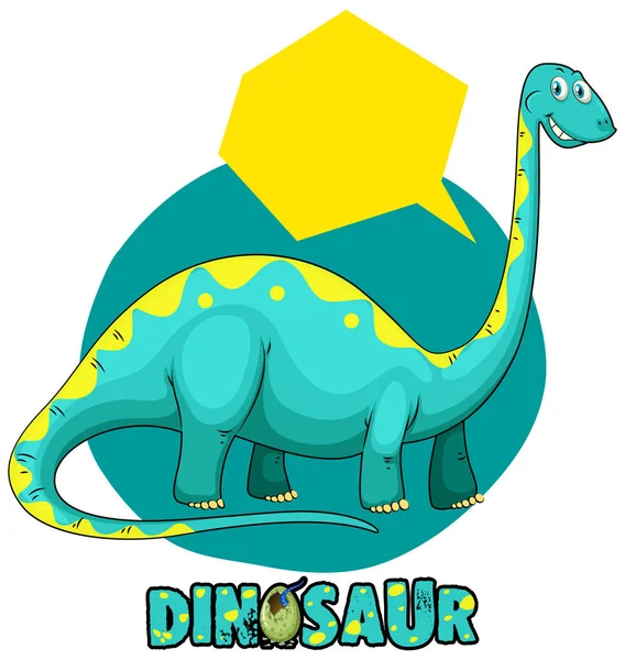 Etiket şablon dinozor brachiosaurus ile — Stok Vektör