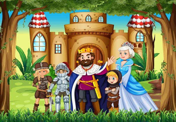 Fairytale karakter Sarayı'nda — Stok Vektör