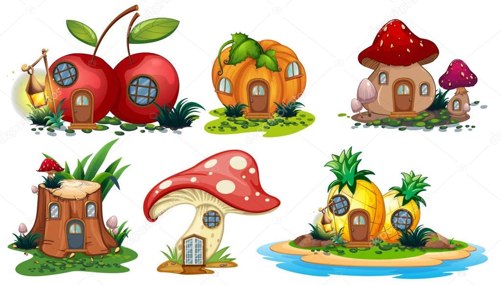 Mushroom and fruit houses