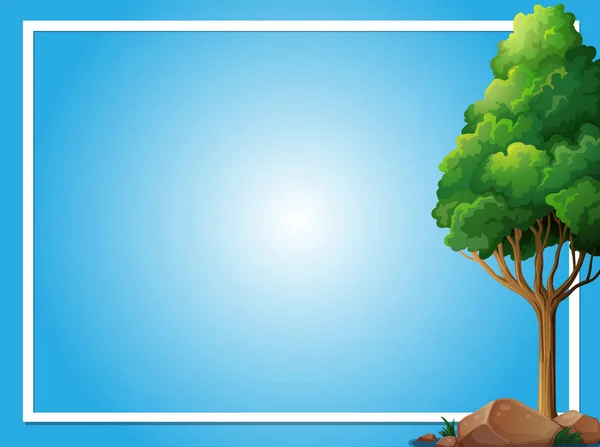 Modèle de bordure avec arbre vert — Image vectorielle