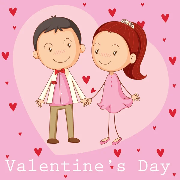 Valentine card template with boyfriend and girlfriend