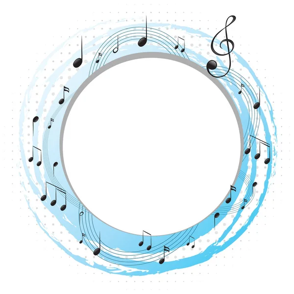 Cadre rond avec notes de musique à l'échelle — Image vectorielle