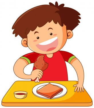 Çocuk yemek tavuk tablo