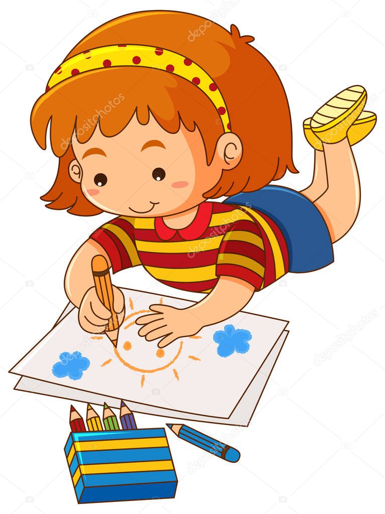 Imagenes De Una Niña En Dibujo - Dibujo para colorear niña - Dibujos