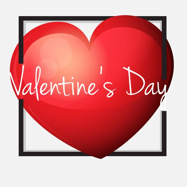 Valentinskartenvorlage mit großem roten Herz — Stockvektor