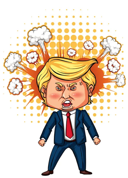 Az amerikai elnök Trump karakter vázlat — Stock Vector
