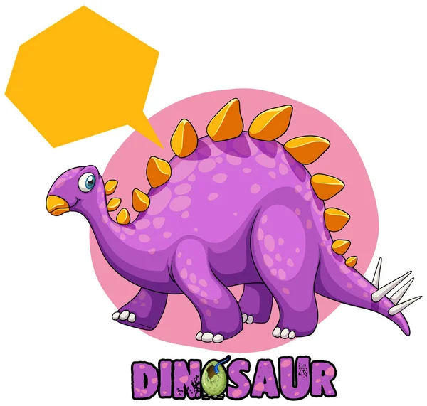 Stegosauro viola su sfondo bianco — Vettoriale Stock