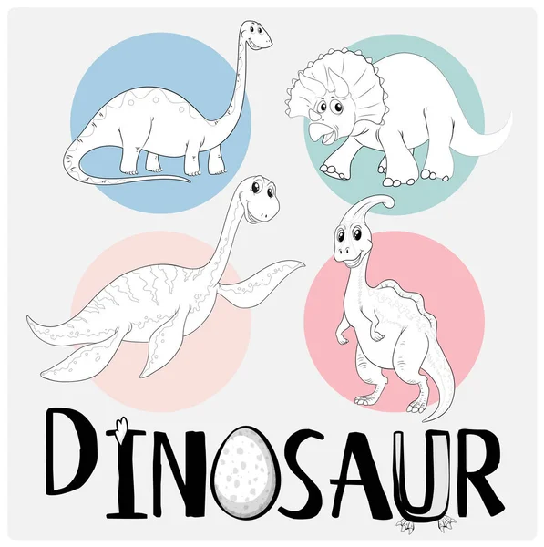 Dinossauros em quatro tipos diferentes —  Vetores de Stock
