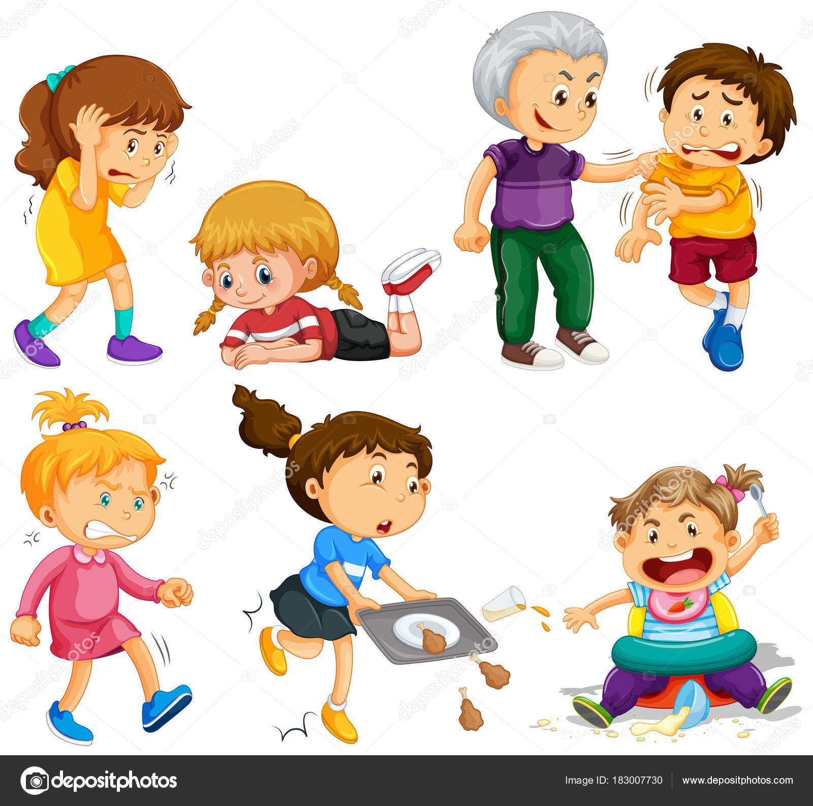 niñas y niños en diferentes actividades ilustración de stock de