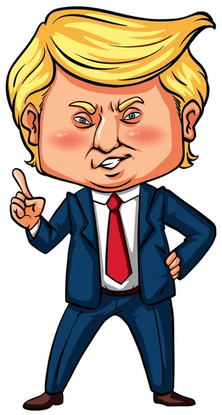 Amerikai elnök Trump az ő ujj-mutató — Stock Vector