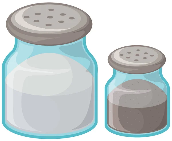 Соль и перец в бутылках — стоковый вектор