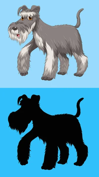 Perro terrier con piel gris — Vector de stock