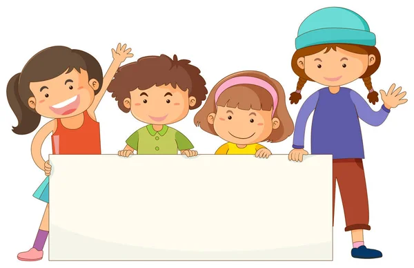 Banner template with cute children — Stock Vector
