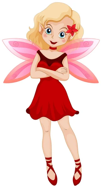 可爱的仙女粉红色的翅膀 — 图库矢量图片