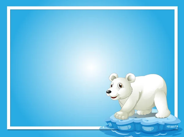 框架模板与可爱的北极熊 — 图库矢量图片