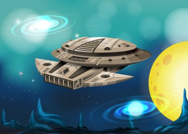 Evrende uçan uzay gemisi