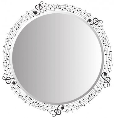 Müzik notlar daire ile çerçeve şablon