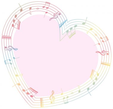 Musicnotes kalp şeklinde şablonuyla kenarlık