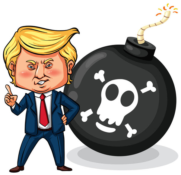 US president Trump with bomb