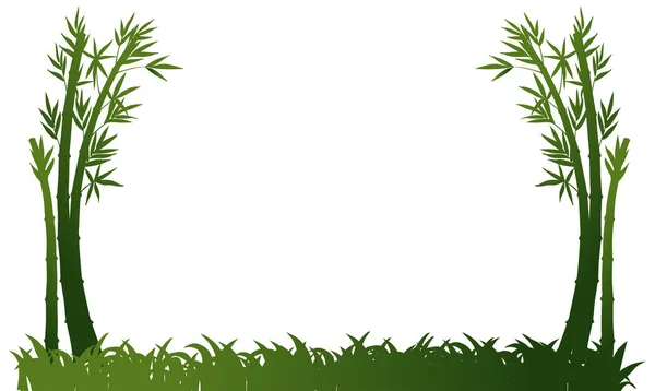 Bakgrund mall med bambu och gräs — Stock vektor