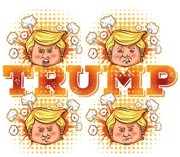 Desenho de personagem do presidente dos EUA Trump — Vetor de Stock