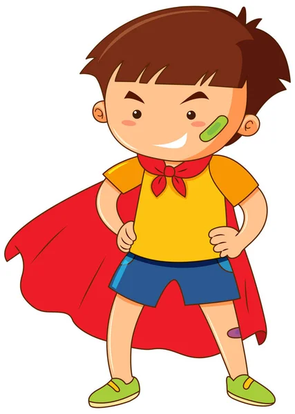 Little boy with red cape — Stock Vector