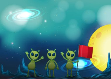 Tuhaf gezegende üç uzaylılar