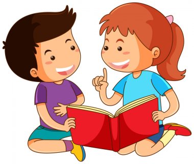Erkek ve kız hikaye kitabı okuma