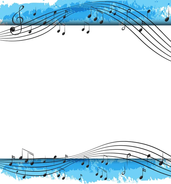 Дизайн фона с музыкальными нотами на весах — стоковый вектор