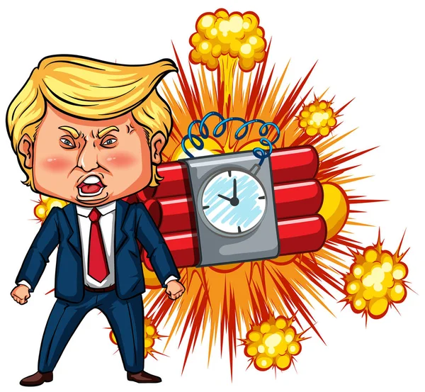 Président Trump et bombe à retardement — Image vectorielle