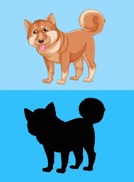 Shiba inu hond in blauw scherm — Stockvector
