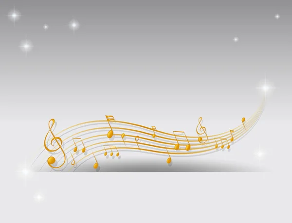 Background design with golden musical notes — Stock Vector