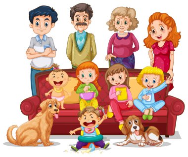 İnsanlar aile oturma odası