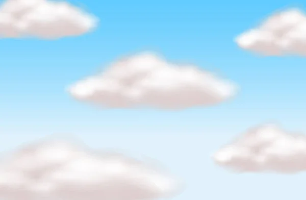Hintergrundszene mit Wolken am blauen Himmel — Stockvektor