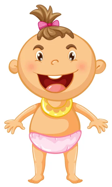 Baby girl with big smile — Stock Vector