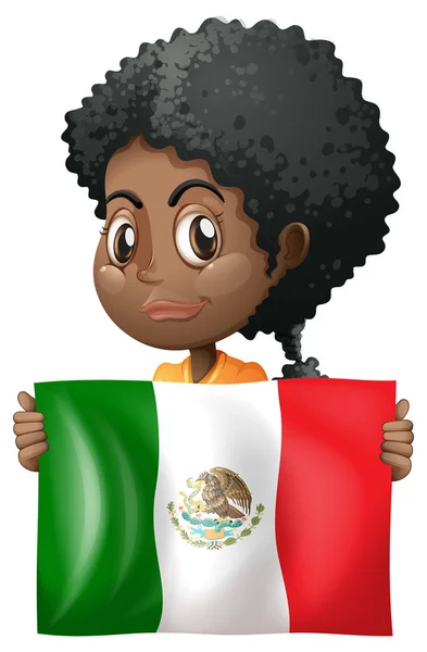 Girl holding flag of Mexico — Stock Vector