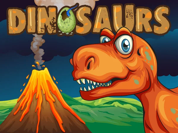 Design de pôster com dinossauro T-Rex — Vetor de Stock