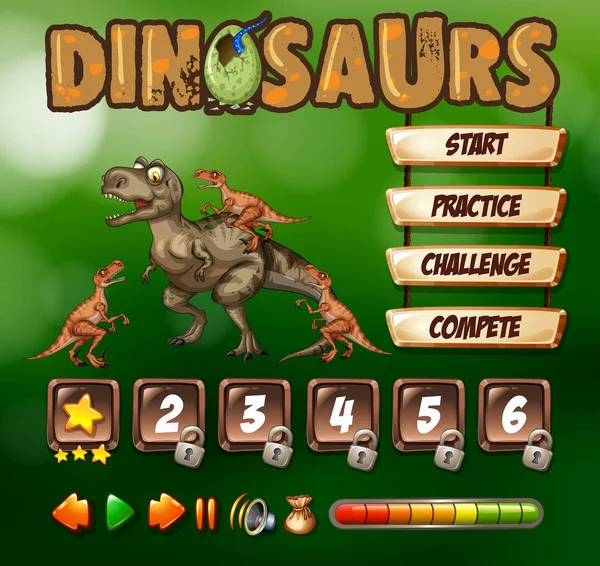 Παιχνίδι πρότυπο με θέμα δεινόσαυρο — Διανυσματικό Αρχείο