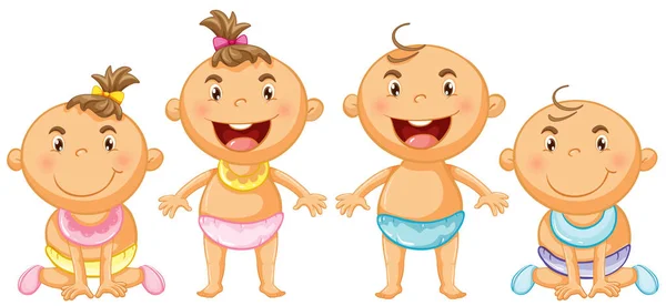 Хлопчик і дівчинка малюки — стоковий вектор
