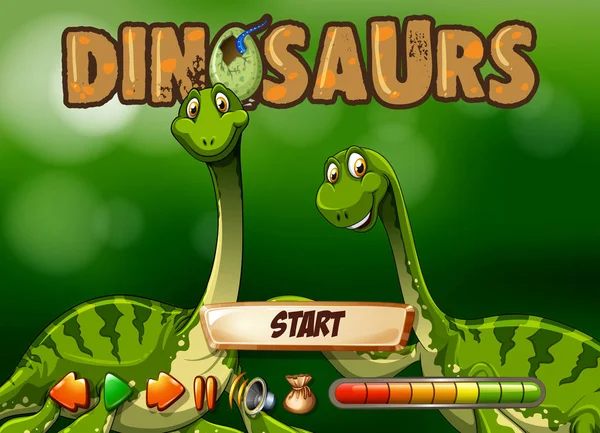 Modèle de jeu avec deux dinosaures — Image vectorielle