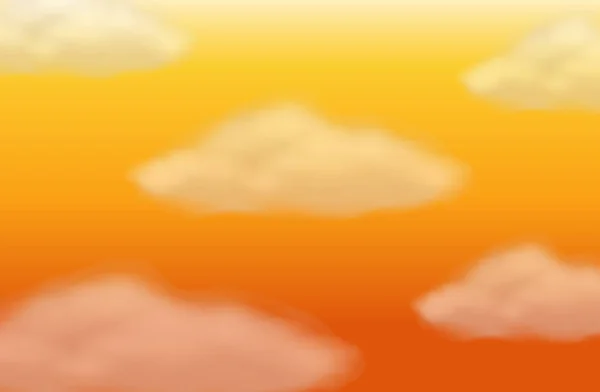 Nuages moelleux sur ciel jaune — Image vectorielle