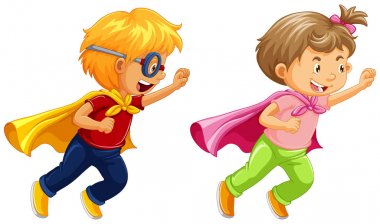 Kahraman oynayan kız ve erkek