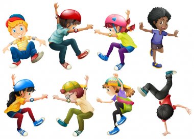 Baylar bayanlar atlama farklı pozisyonlarda