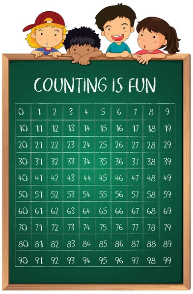 Counting numbers on board — Stock Vector